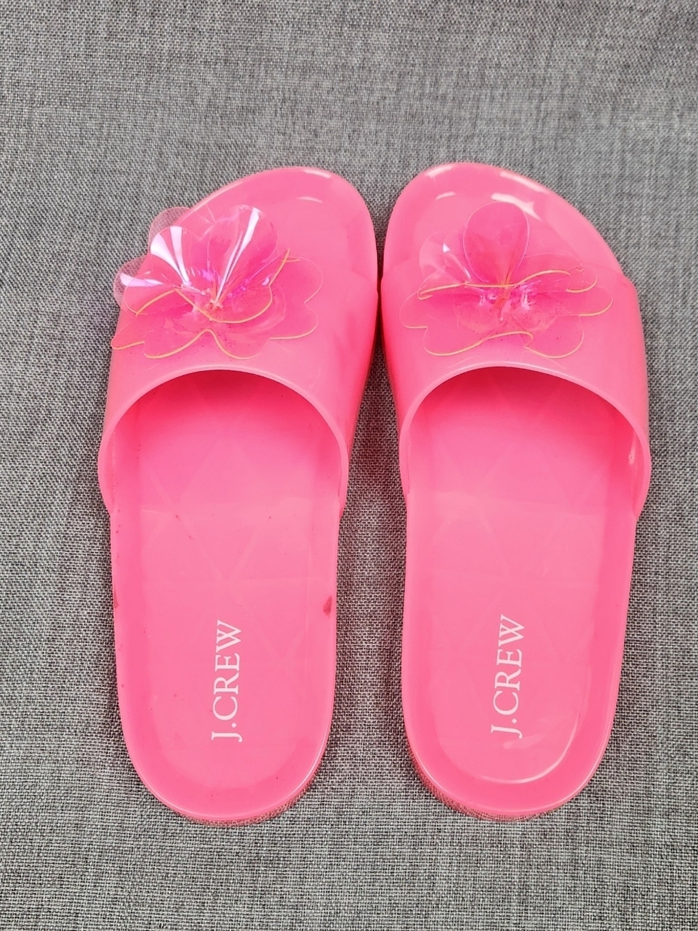 J. Crew Pink Floral Jelly Blossom Pool Slides Size 8. - Picture 7 of 10